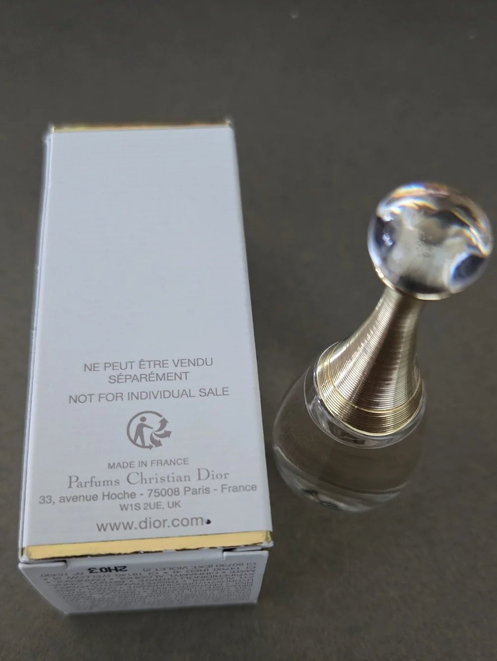 New In Box Never Used Dior J'adore collectible bottle cap top Deluxe Mini Trvl